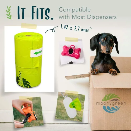 Miniatura 5 de Bolsa para excrementos de perro, bolsas compostables para excrementos de perro, ecológicas, sin perfume, a base de vegetales, extra gruesa, a prueba