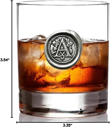 Miniatura 9 de English Pewter Company – Vaso de whisky Old Fashioned de 325 ml con monograma de inicial, regalos únicos para hombres, regalos personalizados