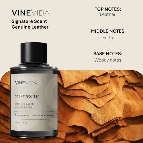 Miniatura 2 de VINEVIDA Aceite de fragancia de cuero genuino para fabricación de velas y fabricación de jabón, aromas de velas prémium para velas de soja