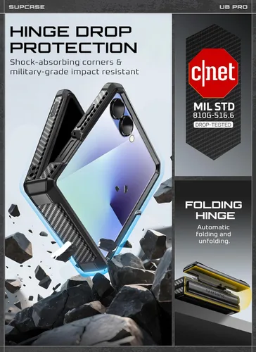 Miniatura 3 de SUPCASE Funda para Samsung Galaxy Z Flip 7 con soporte integrado y clip para cinturón (Unicorn Beetle Pro), [protección de bisagra]