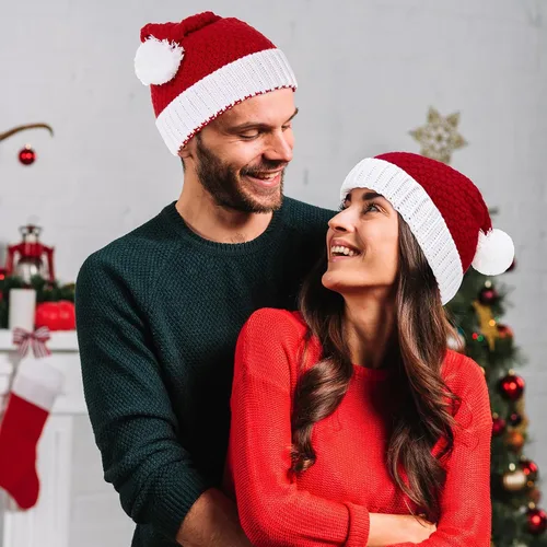 Miniatura 7 de Century Star Sombreros de Navidad para mujer, sombrero de Papá Noel, unisex, clásico, tejido cálido, para Año Nuevo, vacaciones, fiestas, sombreros