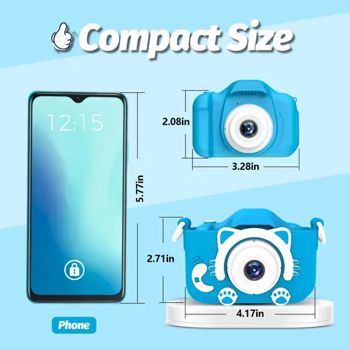 Miniatura 2 de Goopow Juguetes de Cámara para Niños de 3-8 Años Niñas Niños, Videocámara Digital para Niños con Cubierta Suave de Dibujos Animados, Mejor Regalo