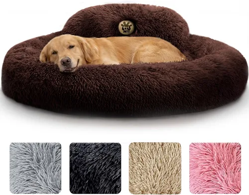 Miniatura 15 de PetJett - Cama calmante para perros pequeños, camas en forma de dona de 23 pulgadas, antideslizante y lavable, cama para mascotas de piel sintética