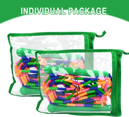 Miniatura 6 de Coolrunner Cuerda de saltar de 16 pies de largo (paquete de 2), cuerda de saltar holandesa doble, cuerda de saltar con cuentas suaves para niños