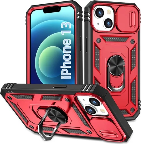 Miniatura 19 de Korecase Funda de protección para iPhone 12 Pro Max Kickstand con cubierta para lente de cámara, deslizante, grado militar, resistente, de doble Rosa