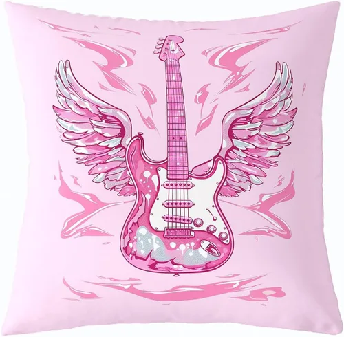 Miniatura 26 de Castle Fairy Cowboy Boots Throw Pillow Cover 16"x16" Bohemia Musical Guitar Pillowcase Western Rustic Cowgirl Reversible Print Cushion Cover Music