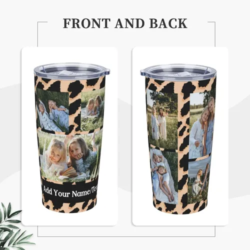 Miniatura 2 de Vaso de viaje de acero inoxidable aislado de 20 onzas con nombre y texto fotográfico personalizado, regalo para mamá, papá, amigo, regalo de Style 5