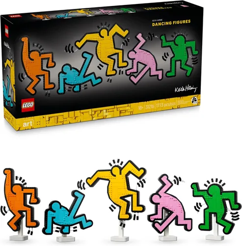 LEGO Art Keith Haring – Figuras Bailarinas - Set de Construcción para Decoración del Hogar para Adultos - Decoración de Arte en Pared - Idea de