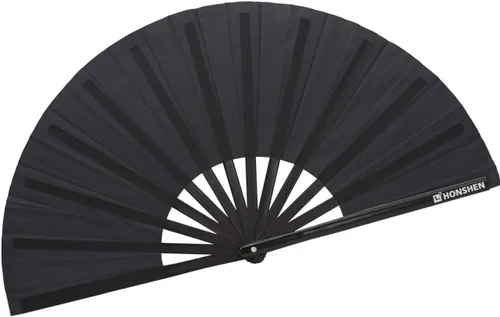 Miniatura 9 de Abanicos de mano plegables de bambú grandes, color rojo, ventilador KunFu para eventos, bailes, espectáculos, festivales, regalo (todo rojo)