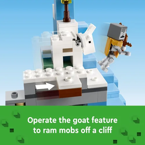Miniatura 4 de LEGO Minecraft The Frozen Peaks 21243, Set de Montaña Cueva con Steve, Creeper, Figuras de Cabra y Accesorios, Juguete de Bioma Helado para Niños