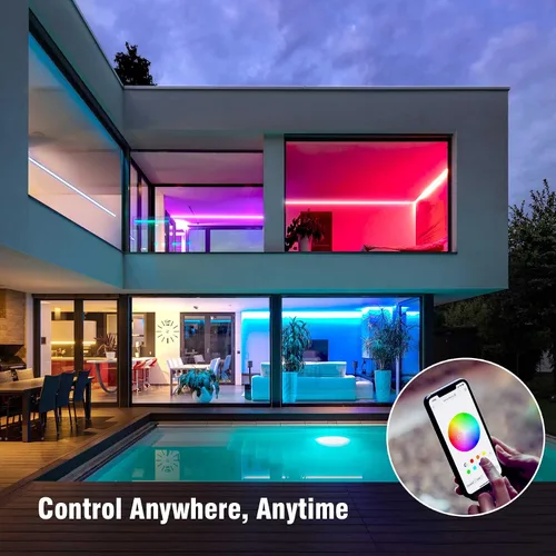 Miniatura 5 de Sengled - Tira de luz LED multicolor inteligente de malla Bluetooth, 16.4 pies, funciona con Amazon Echo y Alexa, alto brillo con 16 millones