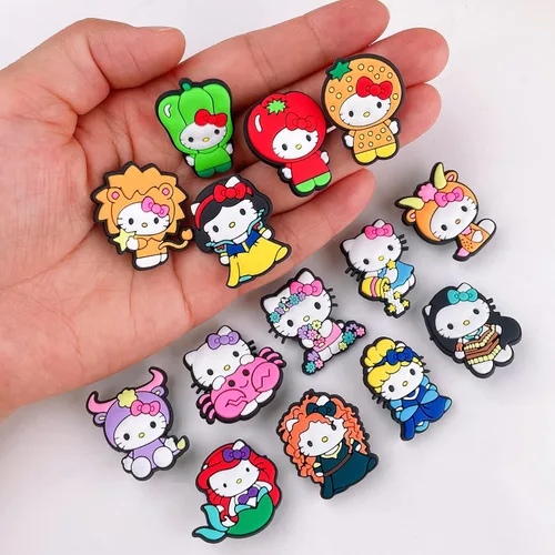 Miniatura 4 de hitioCC 30 dijes lindos para zapatos de gatito para niñas, diseño de dibujos animados Kawaii para zapatos, accesorios para bolsas de zuecos