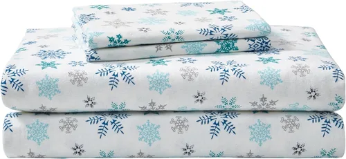 Miniatura 22 de Eddie Bauer - Sábanas individuales, juego de ropa de cama de franela de algodón, cepillada para mayor suavidad, decoración acogedora para el hogar
