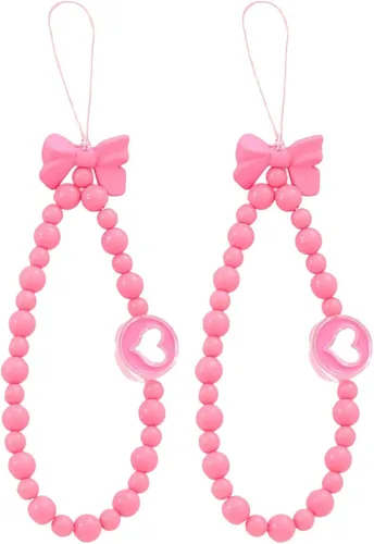 Miniatura 24 de Beaded Phone Charm Cute Fixed Beads Pearl Wristlet Chain Camera Wrist Strap CarKey Lanyard