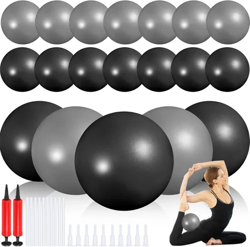 Miniatura 18 de Sotiff 20 pelotas pequeñas de ejercicio de pilates de 9 pulgadas, mini pelotas de barra de yoga para estabilidad, fitness, terapia física