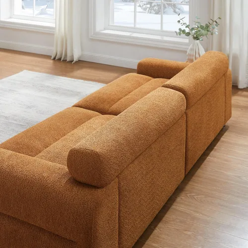 Miniatura 8 de VANOMi Sofá Loveseat Boucle Cloud de 89", Cómodo Sofá Boucle Tapizado de Asiento Profundo, Sofá Moderno de Mediados de Siglo para Sala de Estar