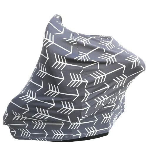 Miniatura 6 de Paquete de 2 fundas de lactancia para bebés, funda versátil para asiento de auto para recién nacido, flecha gris y azul