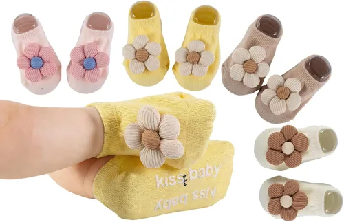Miniatura 11 de Calcetines de algodón con agarre antideslizante para bebés, bebés, niñas, regalos para niñas