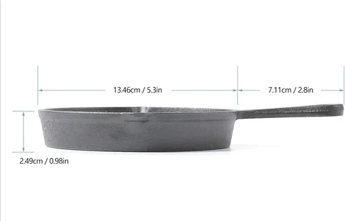 Miniatura 2 de HAWOK Mini sartén de hierro fundido, sartén redonda, mini servidor, DIA 5.3 pulgadas, 12 piezas, negro