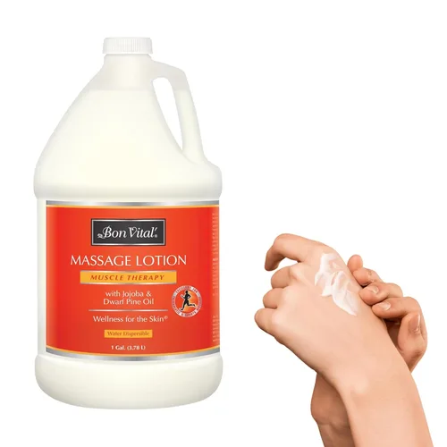 Miniatura 12 de Bon Vital' Loción para masaje de tejido profundo, 1 galón, loción hidratante de grado profesional para terapia de tejido profundo, fórmula no grasa