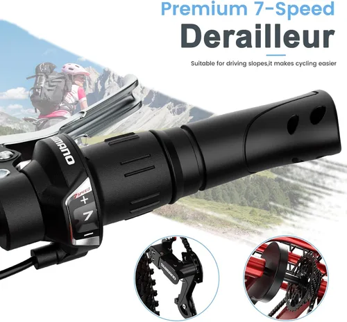 Miniatura 5 de Slsy Triciclo de montaña para adultos, bicicleta de tres ruedas de 7 velocidades, triciclos para adultos de 24/26 pulgadas para personas mayores