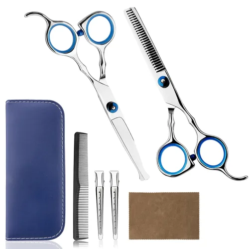 Miniatura 9 de Kit profesional de corte de pelo para el hogar, tijeras de corte de pelo para el hogar, peluquería/salón/kit de tijeras de adelgazamiento