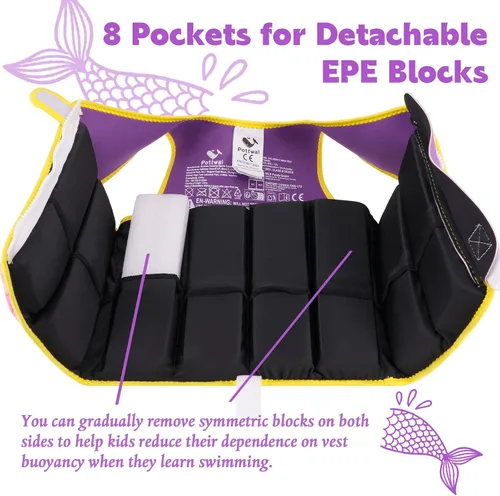 Miniatura 5 de Pottwal Chaleco de natación para niños - Chaqueta de natación - Hecho de neopreno y EPE - con correa ajustable en la entrepierna