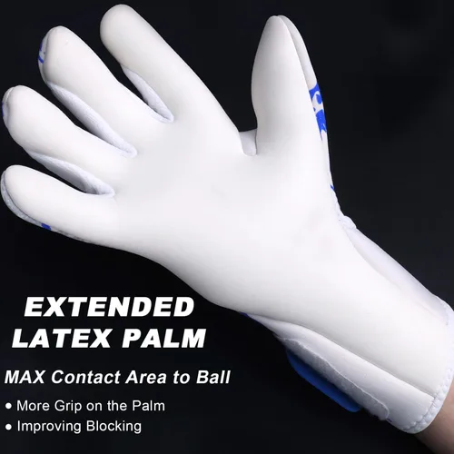Miniatura 5 de Guantes de portero con palma de corte medio negativo, ajuste cómodo, guantes de portero de fútbol ligeros y flexibles con ultra agarre Gris