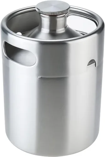 Mini barril Growler 2L 64 Oz Barril de cerveza de acero inoxidable 304 Barril de cerveza de barril portátil de cerveza para la cocina casera cerveza