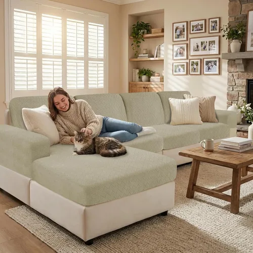 Miniatura 15 de YEMYHOM 【Liquidación】 Fundas Elásticas para Cojines de 1 Pieza, Fundas de Cojín de Asiento para Sofá y Silla, Funda Suave de Sofá de Repuesto
