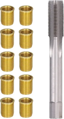 Ejoyous Herramienta de reparación de roscas de bujía, insertos M12 x 1.25 y kit de reenhebrado de bujías M14 x 1.25 para motores de gasolina,