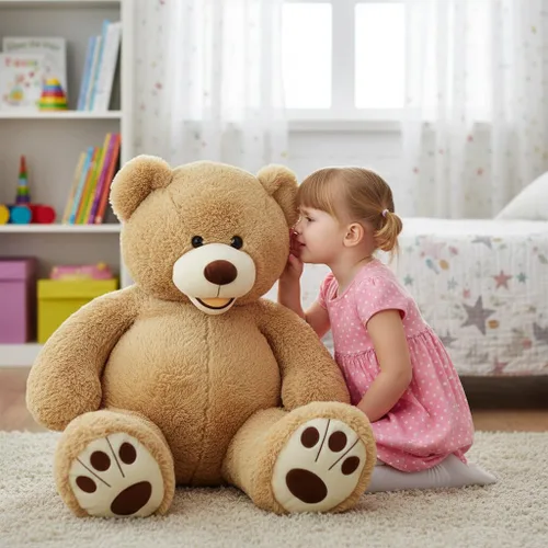 Miniatura 3 de MorisMos Oso de peluche gigante con huellas grandes, animales de peluche, color marrón claro, 39 pulgadas