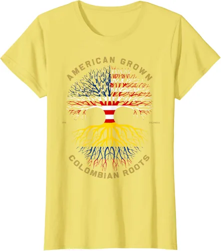 Miniatura 70 de Camiseta de regalo con la bandera de Estados Unidos con árbol de raíces colombianas