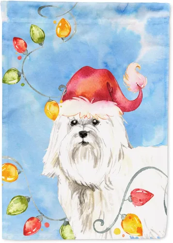 Miniatura 12 de Caroline's Treasures CK2484GF - Bandera decorativa para jardín de Alaskan Malamute con luces de Navidad, bandera decorativa para patio exterior