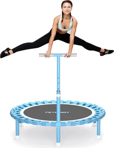 ZCMHAXJ Mini trampolín plegable, trampolín de rebote de 40 pulgadas para adultos y niños, capacidad de 450 libras con barra ajustable en forma de T,