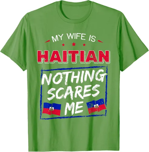 Miniatura 16 de My Wife Is Haitian Republic of Haiti Heritage Roots - Camiseta con bandera, Negro, S