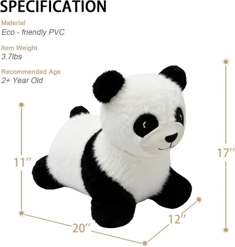 Miniatura 2 de INPANY Caballo Saltarín, Juguetes Panda Brincolín, Animal de Peluche Saltarín para Niños Pequeños, Juguetes de Goma Inflables para Montar, Regalo