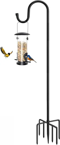 Miniatura 14 de ANIDEER Ganchos de pastor de 48 pulgadas para exteriores, poste de comedero de pájaros de jardín resistente para colgar comederos de pájaros, cestas