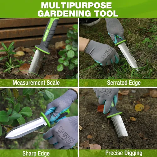 Miniatura 2 de WORKPRO Hori Hori - Cuchillo de jardín, hoja de acero inoxidable de 7 pulgadas con borde de corte, herramientas de jardín con funda Oxford, mango