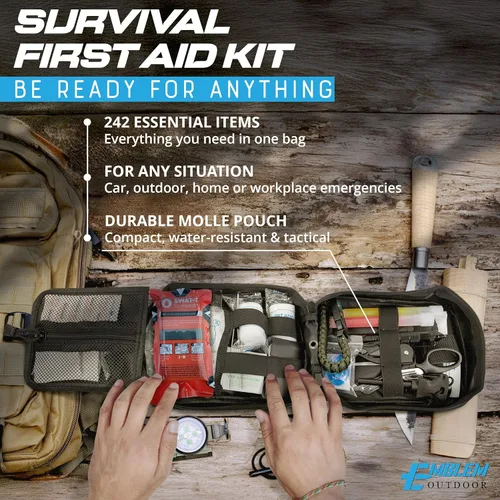 Miniatura 2 de Kit de primeros auxilios de supervivencia de 242 piezas con torniquete SWAT-T fabricado en EE. UU. Kit de trauma de emergencia IFAK Equipo