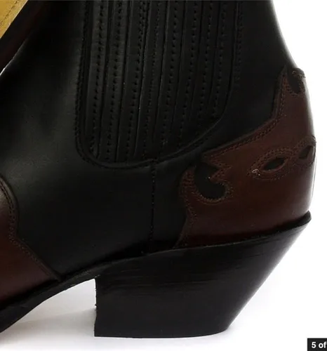Miniatura 3 de Grinders Arizona Lo - Botas vaqueras de cuero unisex con tacón cubano, color negro, Negro