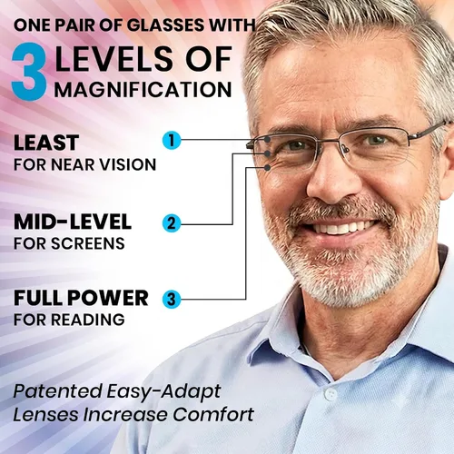 Miniatura 2 de Sightline Progressive Multifocus Reading Glasses for Men and Women Readers 6000