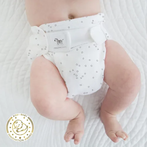 Miniatura 5 de SmartNappy - Funda híbrida de tela tejida de algodón por Amazing Baby, NextGen + 1 inserto reutilizable de tres pliegues + 1 refuerzo reutilizable