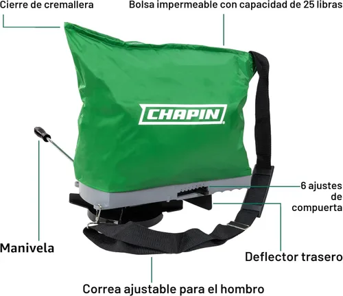 Miniatura 3 de Chapin 25 libras. Sembradora de Mano Profesional, Impermeable, de Bolsa, TurfPro