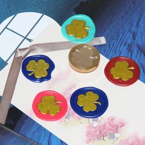 Miniatura 4 de Sello de cera de trébol, símbolos celtas de la antigüedad, sello de cera de sellado con mango de palisandro para decoración en invitaciones, Nudo