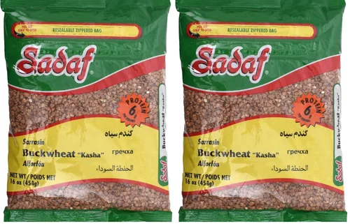 Miniatura 4 de Sadaf Kasha de trigo sarraceno tostado, granos de trigo sarraceno integral para cocinar y saborizar alimentos, 100% grano puro, cocina de Oriente