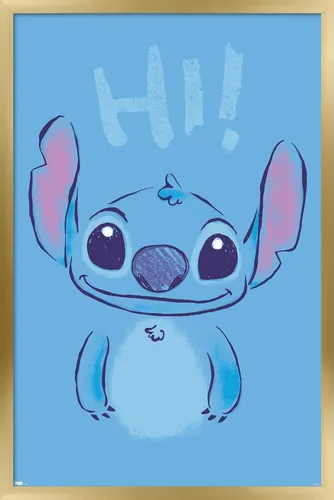 Miniatura 8 de Trends International Disney Lilo and Stitch - Póster de pared Hi Wall, 14.725 x 22.375 pulgadas, versión enmarcada de madera de granero