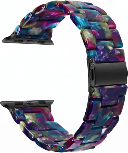 Miniatura 14 de Correas de resina compatibles con Apple Watch de 1.496 in 1.575 in 1.614 in 1.654 in 1.732 in 1.772 in, Barcelet de resina ligera con hebilla