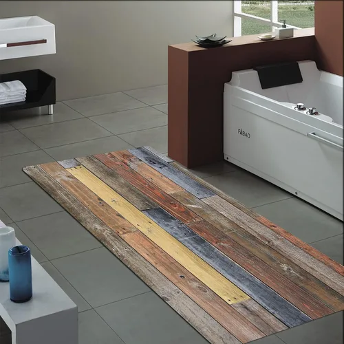 Miniatura 29 de Alfombra antideslizante de espuma de esponja de pelo bajo para puerta de baño, alfombras separadas a prueba de deslizamiento, alfombra de ilusión