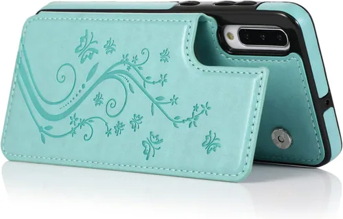Miniatura 5 de Funda de teléfono para Samsung Galaxy A50 con protector de pantalla de vidrio templado y tarjetero con soporte para tarjetero, soporte para celda